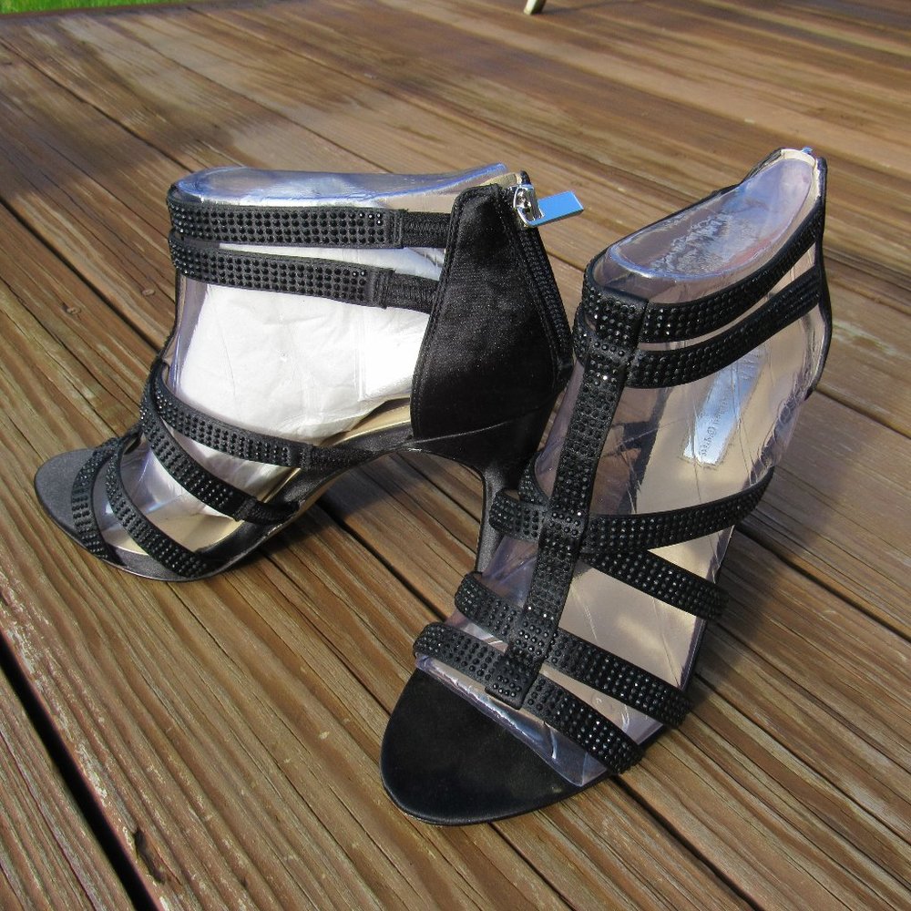 INC size 9 black strappy heels